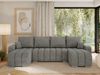 U-förmiges Ecksofa mit Schlaffunktion und Bettkasten, Couch U-form - KIRASSO U - Grau Stoff Bild 3