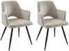 Vente-unique - KADIJA Stuhl Stoff Beige - B 59 cm x H 85 cm x L 54 cm Bild 3