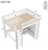 Flieks Hochbett Holzbett 140x200cm mit Schreibtisch Kleiderschrank Schubladeschrank Bild 4