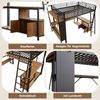 Hochbett mit Schreibtisch, LED-Streifen, Wandgitter, Regal, Schrank, Steckdose, USB, Type-C, Rausfallschutz, 90x200cm, Kinderbett, Metallbett Bild 5