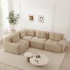 Modulares Ecksofa H 69 x T 382 x B 104 cm aus Cord in Beige, montagefrei Bild 3