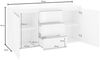 Dmora Kommode Amoco, Design-Sideboard mit 2 Türen und 3 Schubladen, Wohnzimmer-Buffet, Küchen-Sideboard, 100 % Made in Italy, 150 x 40 x 81 cm, glänzendes Weiß Bild 3