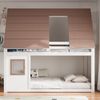 Merax Etagenbett mit Dach, Fenster und Leiter (1-St), Kinderbett 140x200cm, Kieferholz Jugendbett Stockbett Hausbett Bild 2
