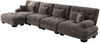 Ecksofa Chenille, modulares 4-Sitzer Sofa mit beweglichem Ottoman, 406 x 145 x 81 cm, braun Bild 4