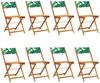 vidaXL Gartenstühle 8 Stk. Klappbar Grün Stoff und Massivholz 3214624 Bild 2