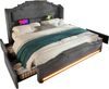 Polsterbett 160×200 cm aus Samt-Stoff mit LED-Beleuchtung und USB-C-Ladefunktion, grau Bild 5