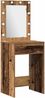 vidaXL Schminktischset mit LED mit Regal 3 pcs Altholz Holzwerkstoff 3334297 Bild 5
