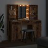 vidaXL Schminktischset mit LED mit Regal 3 pcs Altholz Holzwerkstoff 3334297 Bild 4