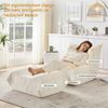 Odikalo Sofa Sitzsack Lazy Sofa mit Rückenlehne und Fußhocker, Weicher Teddyfell-Bohnensack-Bodenlesesessel,Bequemer Einzel-Bodensofa Bild 4