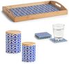 ZELLER 19819 Vorratsdose MAROKKO 900 ml, Keramik/Bambus, blau/weiß, Ø 11 x 15,3 cm Bild 5