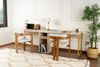 Contemporary and Practical Study Desk, Traverten, Gold, 240 x 74 x 60 | 100% Melamine Coated Particle Board| Perfect for Modern Home Office & Study Spaces, Elegant and Functional Design Bild 2