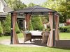 Gartenpavillon 3x3 m wasserdicht ALU Deluxe Pavillon mit 4 Seitenteilen Partyzelt in taupe lichtdurchlässiges PC Dach Bild 1
