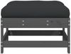 vidaXL Gartenhocker mit Kissen Grau Massivholz Kiefer 825557 Bild 3