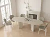 Vente-unique - TOPANIA Esstisch Holz, Platte Beige - B 89,4 cm x H 78 cm x L 260 cm220 cm180 cm Bild 2