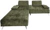 KAWOLA Sofa WIOLO Schlafsofa Daybed mit Hocker velvet moosgrün 80 x 110 x 240 cm Bild 3