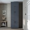 Roomart Waschmaschinenschrank DORA-II- Waschmaschinen- & Trocknerschrank mit Türen & Ausziehbrett – Waschküchenschrank für Waschmaschine & Trockner • Anthrazit-Eiche Bild 5