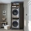 Roomart Waschmaschinenschrank DORA-II- Waschmaschinen- & Trocknerschrank mit Türen & Ausziehbrett – Waschküchenschrank für Waschmaschine & Trockner • Anthrazit-Eiche Bild 4