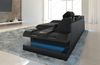 Stoffcouch Apollonia L-Form mit Lederakzenten - Strukturstoff - Schwarzgrau-Schwarz - Links Bild 5