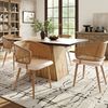 MC Star Esszimmerstuhl 2 Stk mit Rattan-Rückenlehne, Sitzkissen aus PU-Leder (moderner und einfacher Stil, geeignet für Restaurants, Wohnzimmer und Cafés) Bild 2