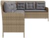 vidaXL Gartensofa in L-Form mit Kissen Beige Poly Rattan 369003 Bild 5