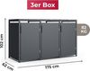 3er Mülltonnenbox für 120 l in Anthrazit - Premium Verkleidung Wetterfest & Korrosionsbeständig - Storage Cabinet Möbelschrank mit Gasdruckdämpfer Soft-Close Deckelseilzug Magnetverschluss Bild 3