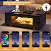 Couchtisch mit LED, Glasplatte & 2 Ablagen, 100x50x35 cm, Schwarz Bild 3