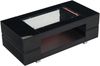 Couchtisch mit LED, Glasplatte & 2 Ablagen, 100x50x35 cm, Schwarz Bild 5