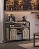 Vasagle Sideboard mit 2 Schiebetüren und verstellbaren Ablagen, Spanplatte, 33 x 100 x 80 cm, Greige / Schwarz Bild 2