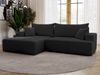GRAINGOLD Ecksofa California, Sofa mit Schlaffunktion, Bettkasten, Eckcouch L-Form, Velour-Stoff, Schwarz, Links Bild 4