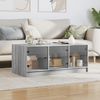 vidaXL Couchtisch mit Glastüren Grau Sonoma 102x50x42 cm 836418 Bild 3