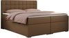 Boxspringbett, Doppelbett, Polsterbett mit Kopfstütze - CARMEN - 200x200cm - Braun Kunstleder - H3 Bild 3