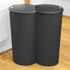 Spetebo Mülleimer Abfalleimer 2x25 Liter Duo Bin - schwarz, Doppel Müll Eimer Abfall Trenner Bild 4