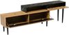 Merax Lowboard mit Tischplatte in Marmoroptik und Metallbeine, TV-Schrank stapelbar, TV-Board Länge verstellbar, Bis 200cm, Natur Bild 5