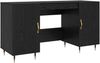 vidaXL Schreibtisch mit Regal Schwarz Eichen-Optik 140 x 50 x 75 cm 879524 Bild 2