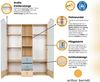 OTTO home Kleiderschrank Hennix skandinavisches Spitzdach-Design mit Soft-Close, viel Stauraum (H/B/T ca. 200/150/51cm) 3 Schubladen, Made in Germany, variable Einlegeböden Bild 3