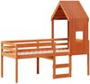 vidaXL Hochbett mit Dach Wachsbraun 80x200 cm Massivholz Kiefer 3282012 Bild 3