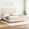 Doppelbett, Bettgestell Modernen ohne Matratze Creme 160x200 cm Stoff d1990e Bild 2
