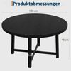 GarveeMore Esstisch Runder Esstisch Wohnzimmertisch Baumkantentisch Gartentisch (1 Tisch), Moderner runder Küchentisch 119 cm Durchmesser für 4-6 Personen Bild 2