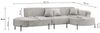 Ecksofa Designersofa VALENCIA in Stoff Noel Beige Ottomane Links Bild 3