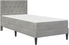 vidaXL Bettgestell mit Matratze mit Kopfteil Hellgrau 90 x 190 cm Samt 3415256 Bild 3