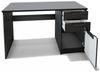 Vladon Schreibtisch Logan (Bürotisch, mit 2 Schubladen und 1 Tür), Schwarz matt/Weiß matt (129 x 76 x 60 cm) Bild 3