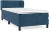 Einzelbett, Polsterbett mit Matratze Samt Dunkelblau 90x200 cm Bild 2