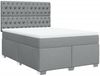 vidaXL Boxspringbett mit Matratze Hellgrau 140x190 cm Stoff 3290490 Bild 2