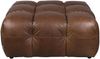 HACKMAN Hocker 100 x 100 cm Echtleder Dunkelbraun von DUTCHBONE Bild 2