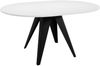 Esstisch Grento 90 mit Einlegeplatte, Beine aus Stahl (Farbe: Schwarz / Bianco Marmor) Bild 4