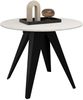 Esstisch Grento 90 mit Einlegeplatte, Beine aus Stahl (Farbe: Schwarz / Bianco Marmor) Bild 2
