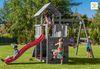 Fungoo Spielturm "Carol 3", grau,mit Rutsche, Schaukel, Kletterwand, Rampe und Holzdach Bild 2