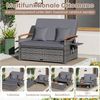 COSTWAY Loungebett, outdoor, Rattan, 2-Personen, Gartenliege mit verstellbarer Rückenlehne Bild 4