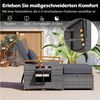 COSTWAY Loungebett, outdoor, Rattan, 2-Personen, Gartenliege mit verstellbarer Rückenlehne Bild 2