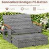 COSTWAY Loungebett, outdoor, Rattan, 2-Personen, Gartenliege mit verstellbarer Rückenlehne Bild 3
